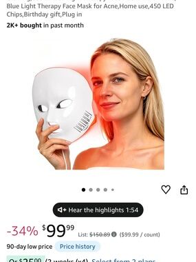 White LED Light Therapy Face Mask for Women – Visible Results